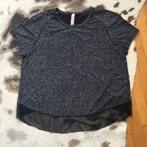 Lululemon Cross Open Back Shirt with Mesh Hem